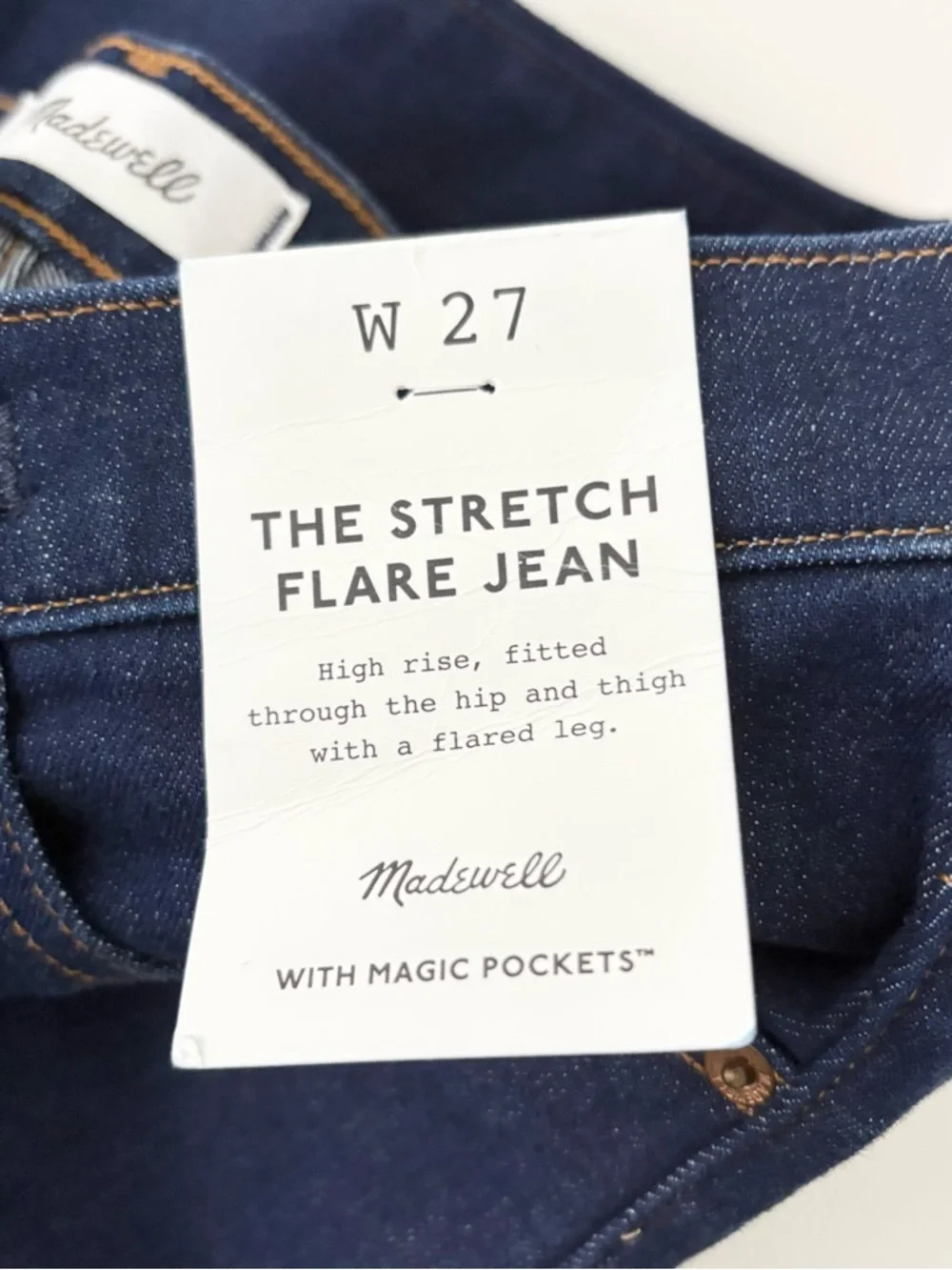 NWT Madewell The Stretch Flare Jean Rinse Wash Blue